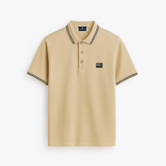POLO BEIGE CON PLACA