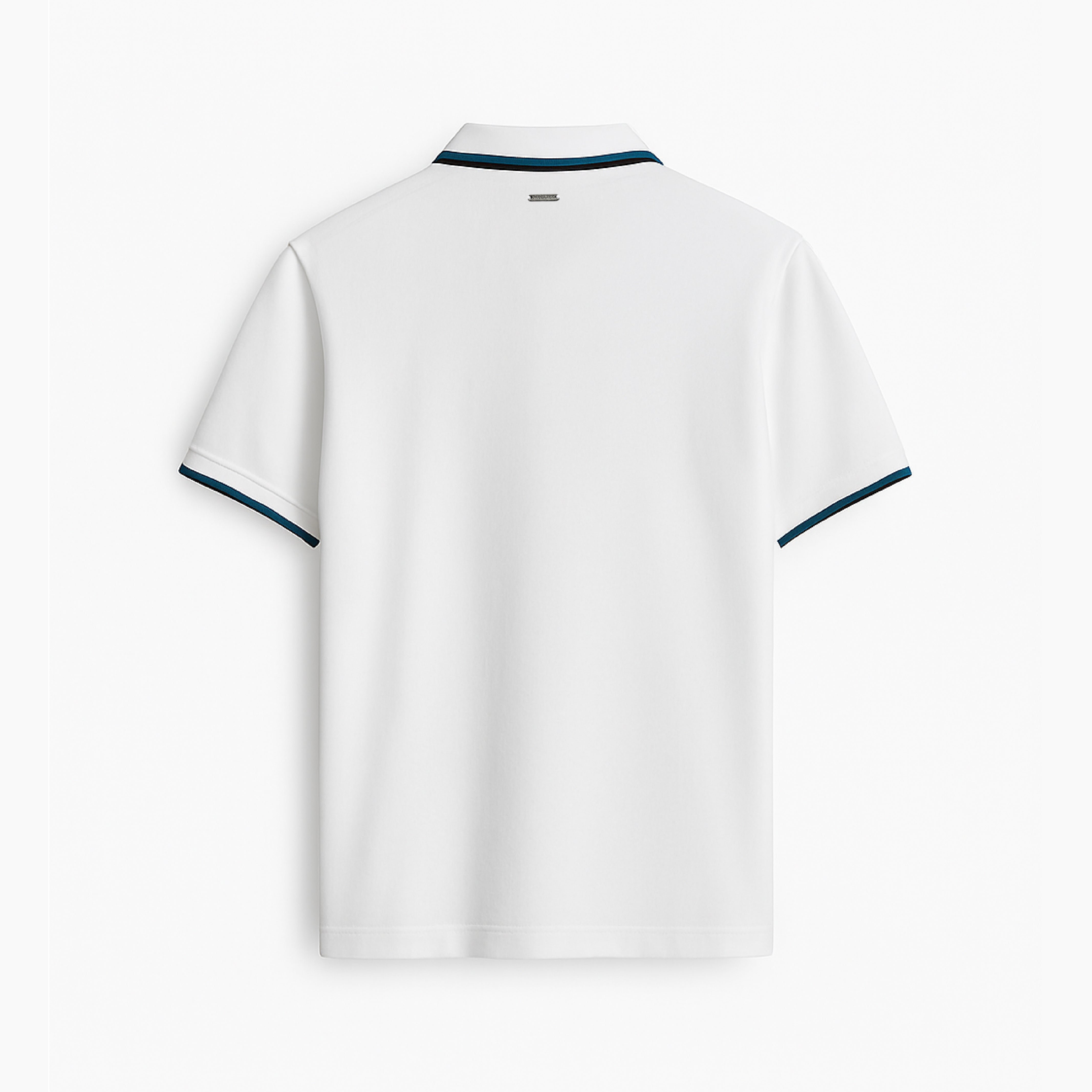 POLO WHITE-BLUE CON PLACA