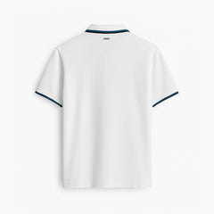 POLO WHITE-BLUE CON PLACA