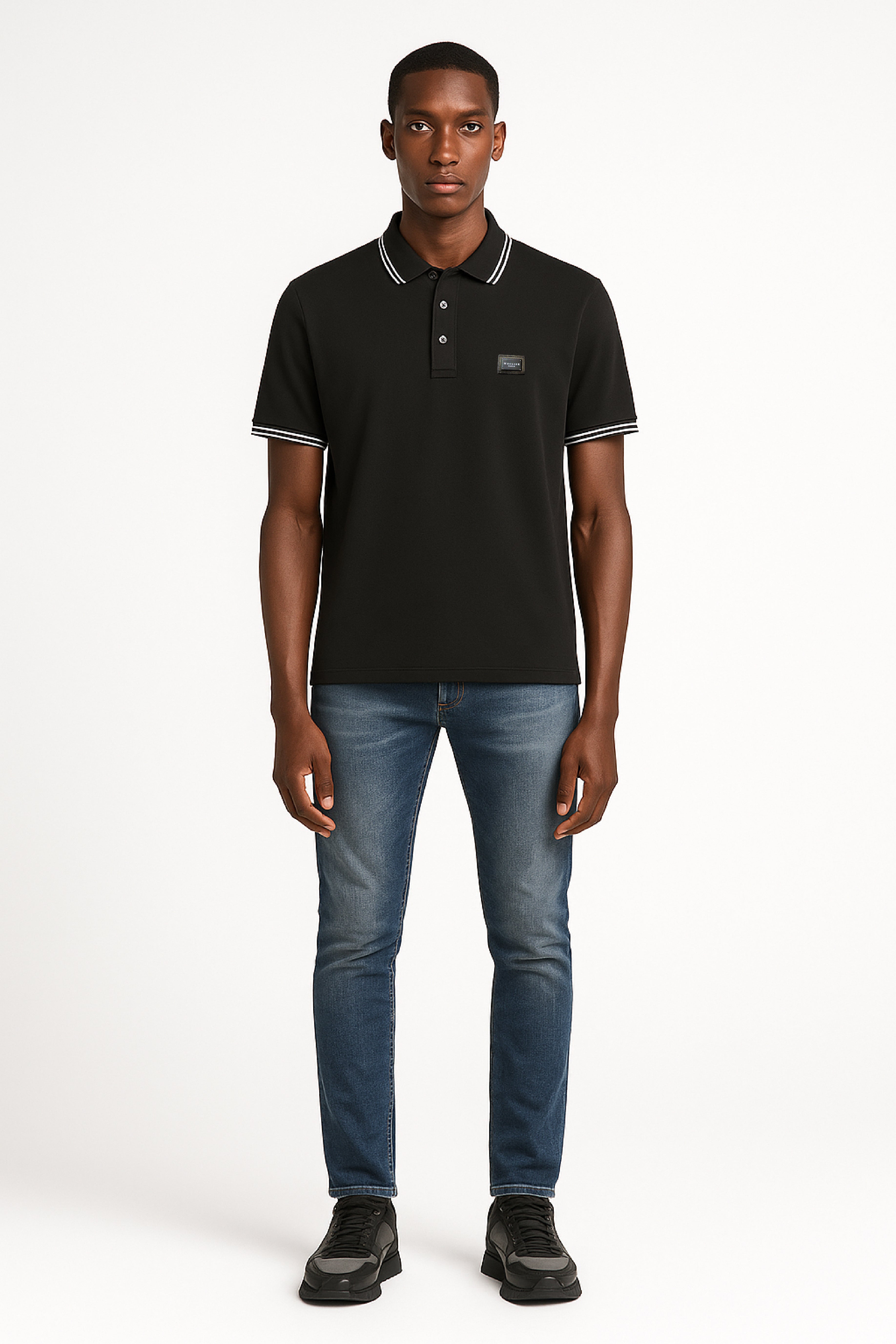 POLO GREY BASIC CON PLACA