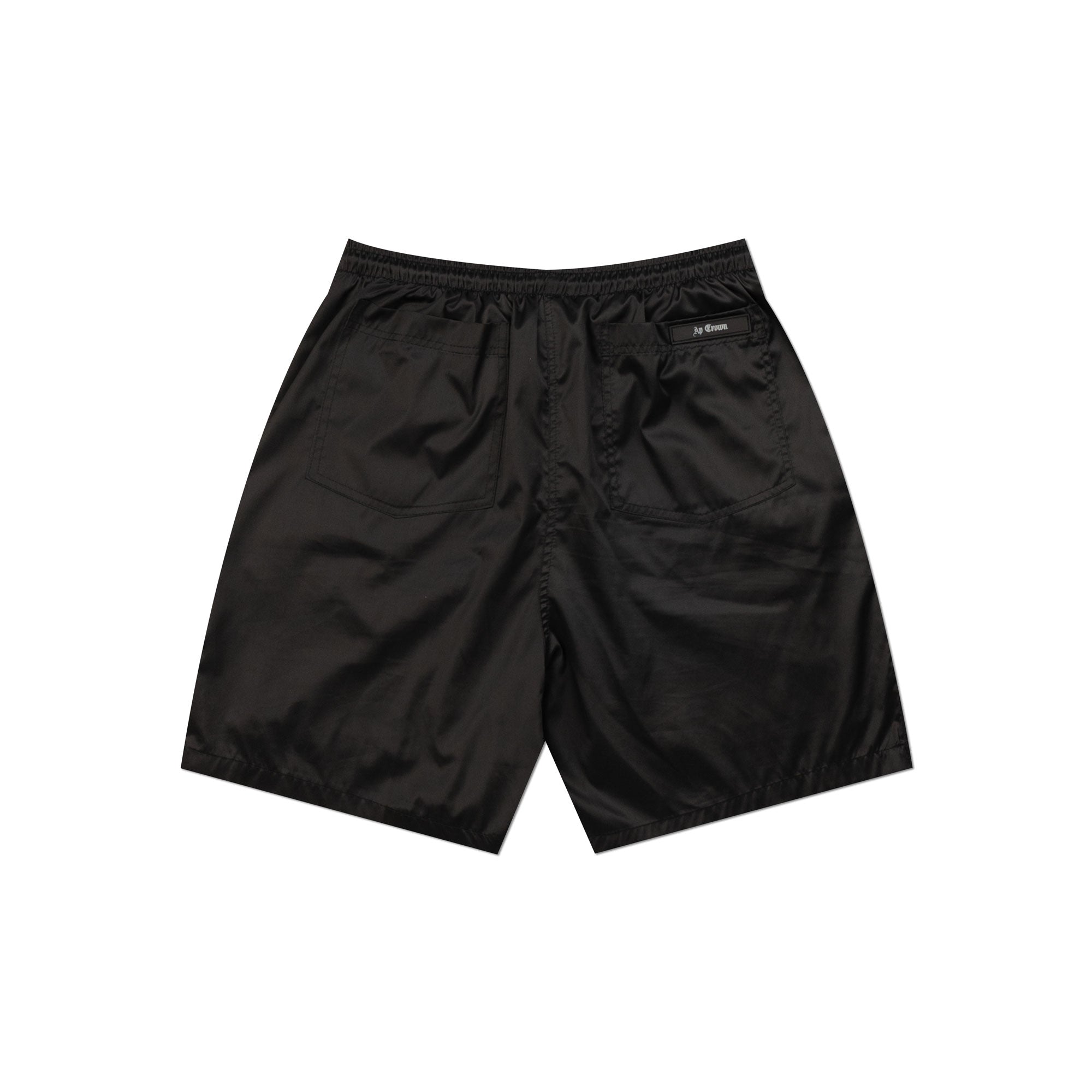 GRIM BLACK SHORTS - AP CROWN - ANCESTRAL STREETWEAR