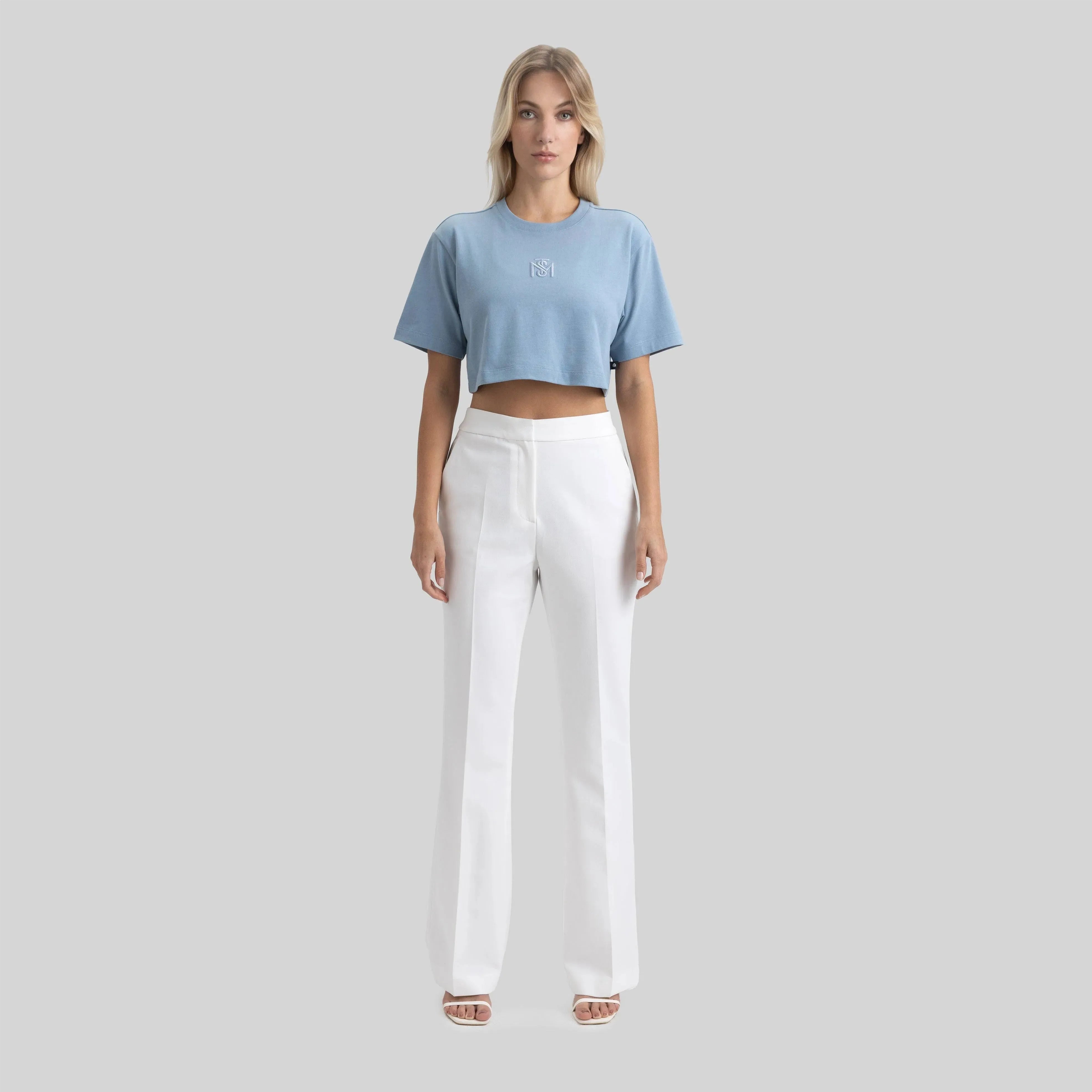 BENZ CROP TOP FADED DENIM - Monastery