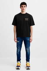 CAMISETA NEGRA CAFE CLARO BUILT FOR THE DREAMERS