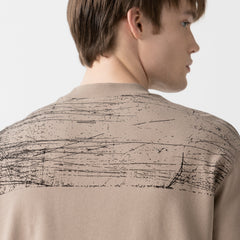 GIBBON T-SHIRT OVERSIZED MEN TAUPE GRAY