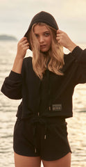 WAFFLE HOODIE GLEE BLACK ONYX