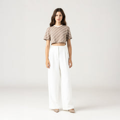 BRITANIA CROP TOP WOMEN TAUPE GRAY