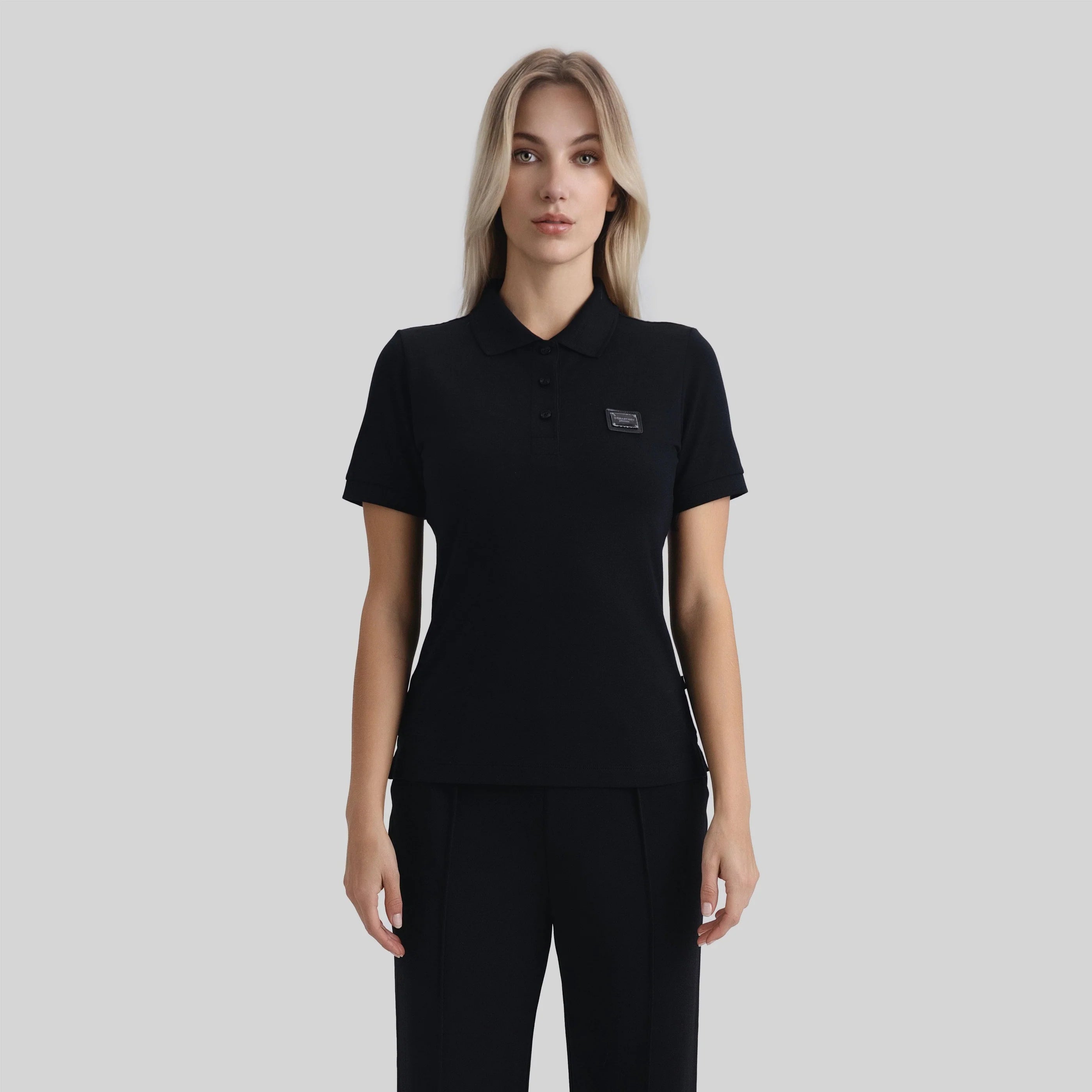 SUZUKA T-SHIRT POLO WOMEN BLACK