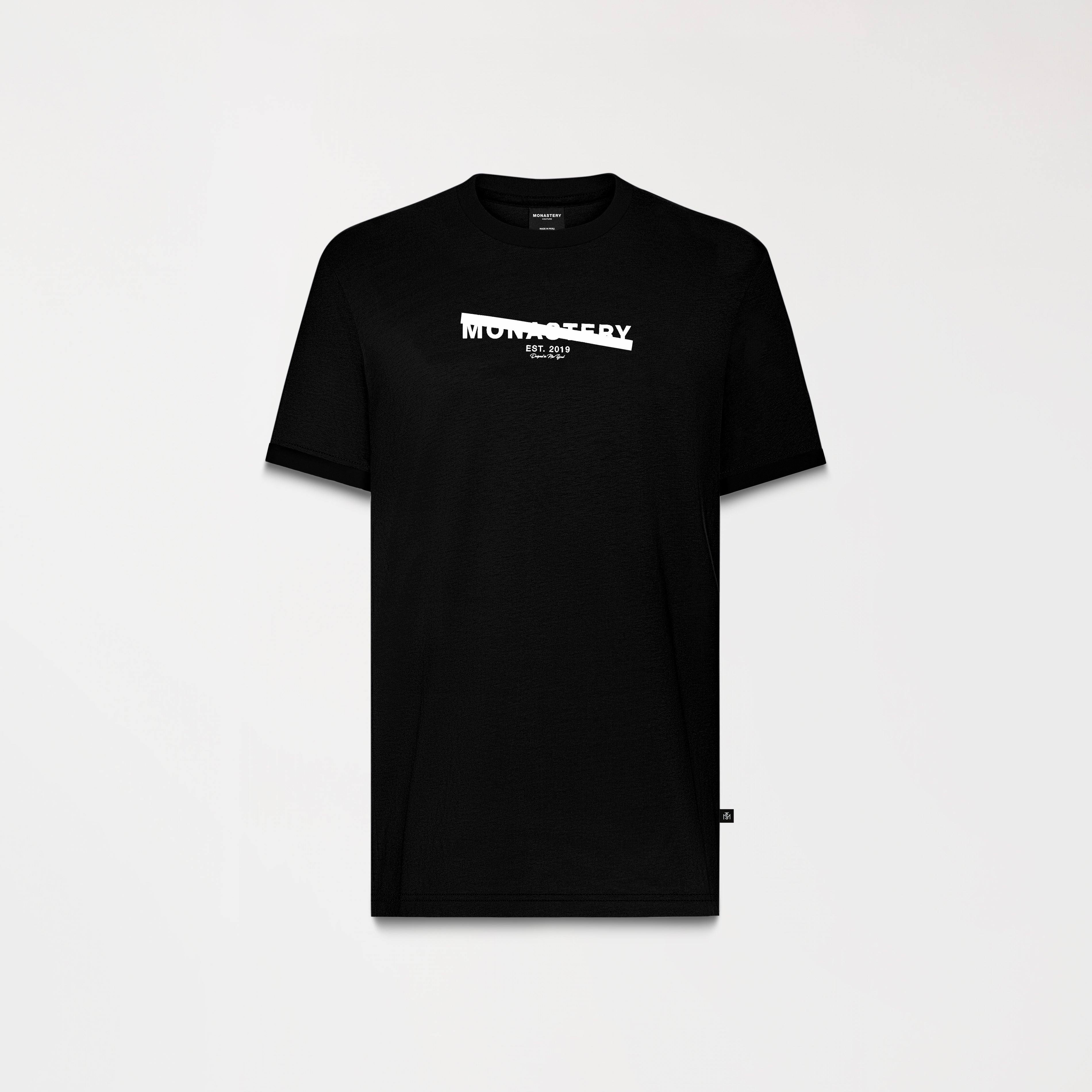 CAMISETA THREE NEGRA FRENTE - MONASTERY