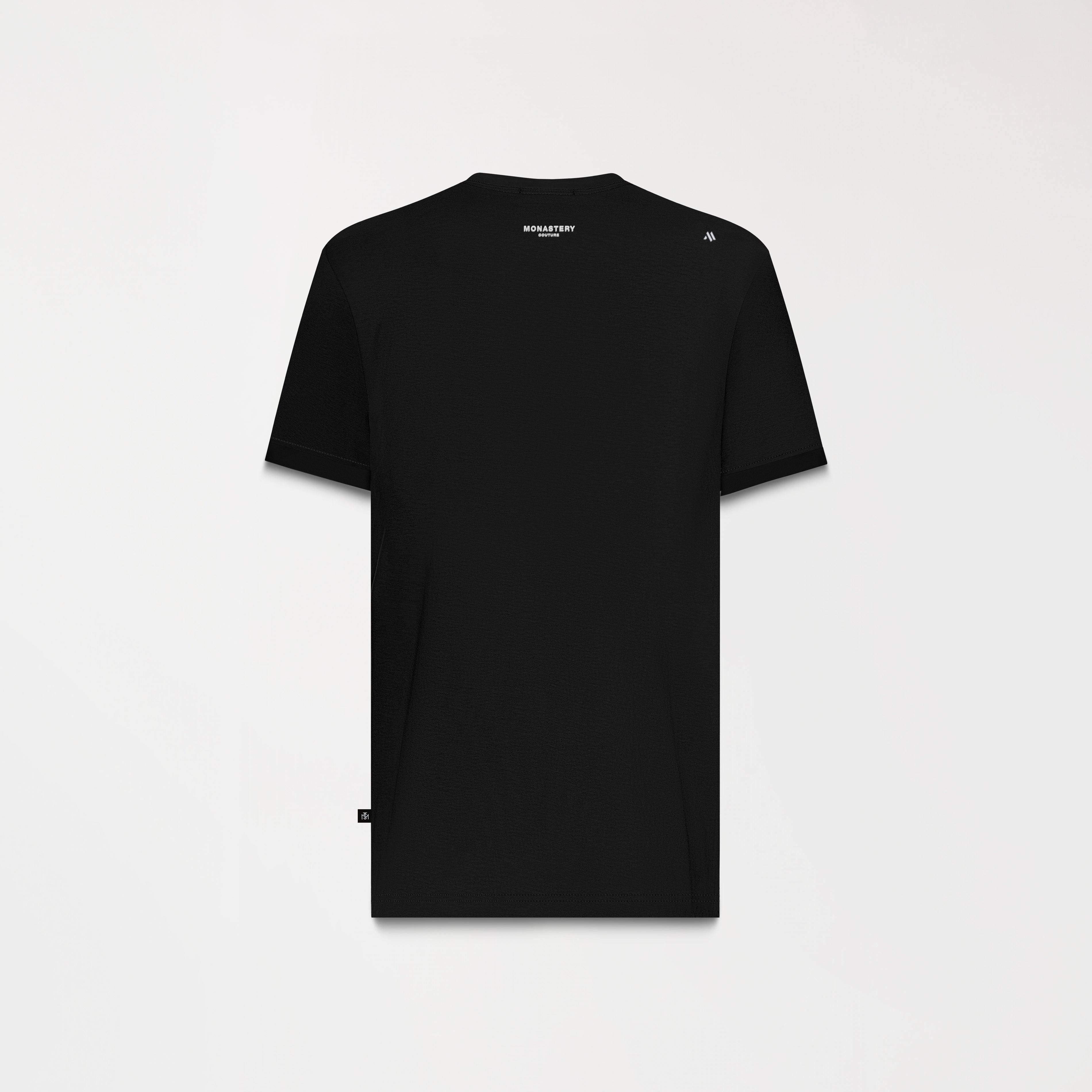 CAMISETA THREE NEGRA POSTERIOR - MONASTERY