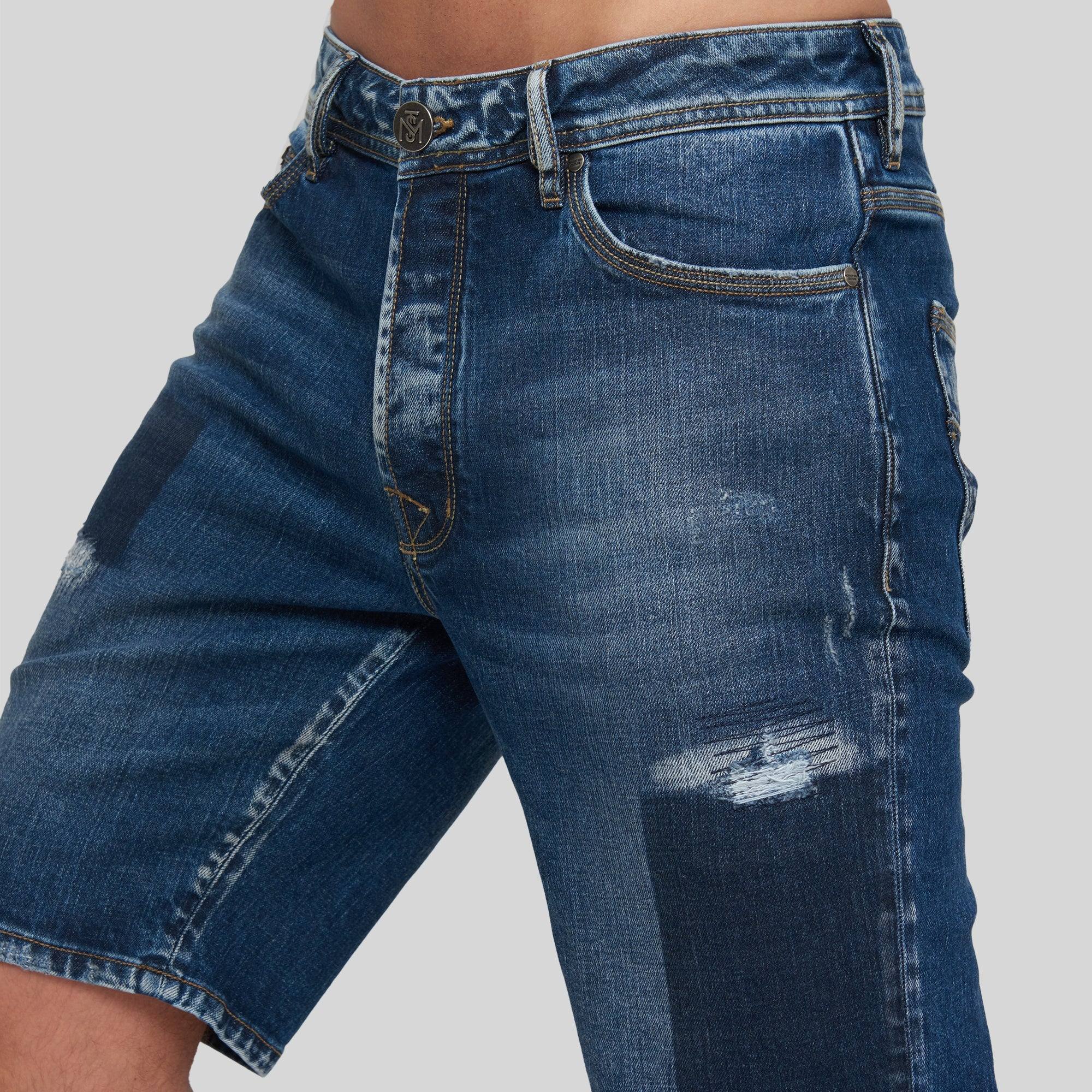 NAVI BLUE DENIM SHORT - Monastery